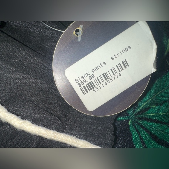 Black String Cargo Pants - Picture 4 of 4
